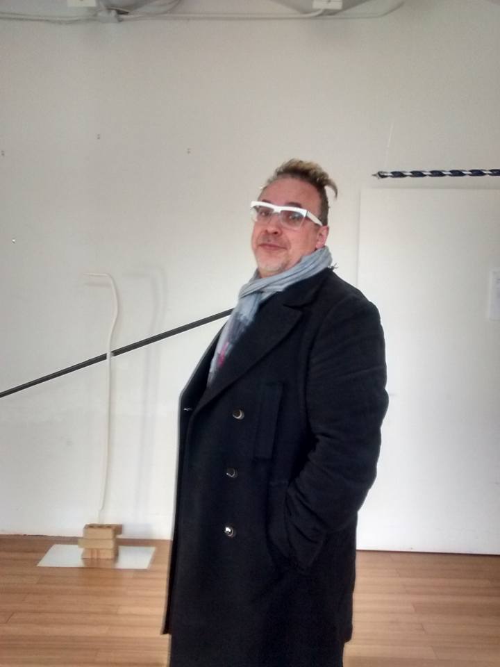 Professor Lev Manovich at Kasia Kujawska-Murphy exhibition: "Silence in Slow Motion" - "DRILL and CIRCLES", solo show, Westbeth – Lou Reed Studio, New York City, 2015
